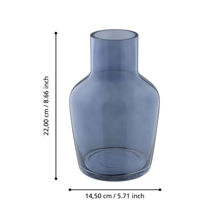 Eglo 421219 - Скляна ваза SIRANANA 22x14,5 см синя/димчаста