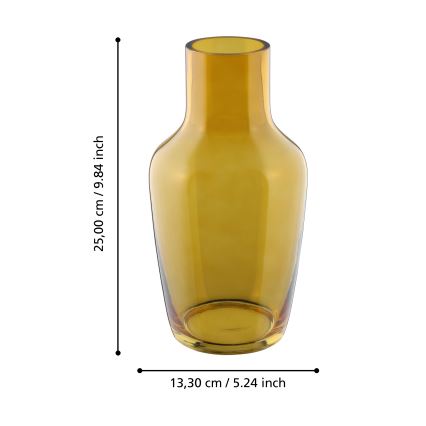 Eglo 421223 - Скляна ваза SIRANANA 25x13,3 см жовта/димчаста