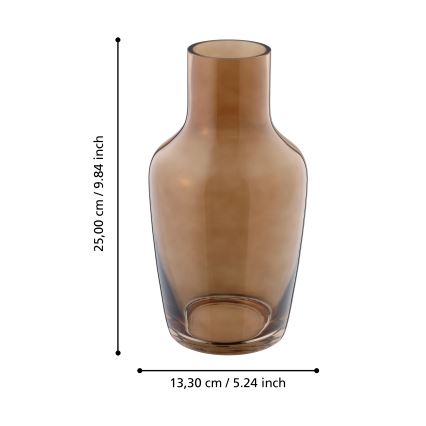 Eglo 421224 - Скляна ваза SIRANANA 25x13,3 см коричнева/димчаста