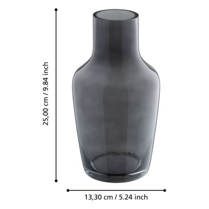 Eglo - Стеклянная ваза 25x13,3 см черный