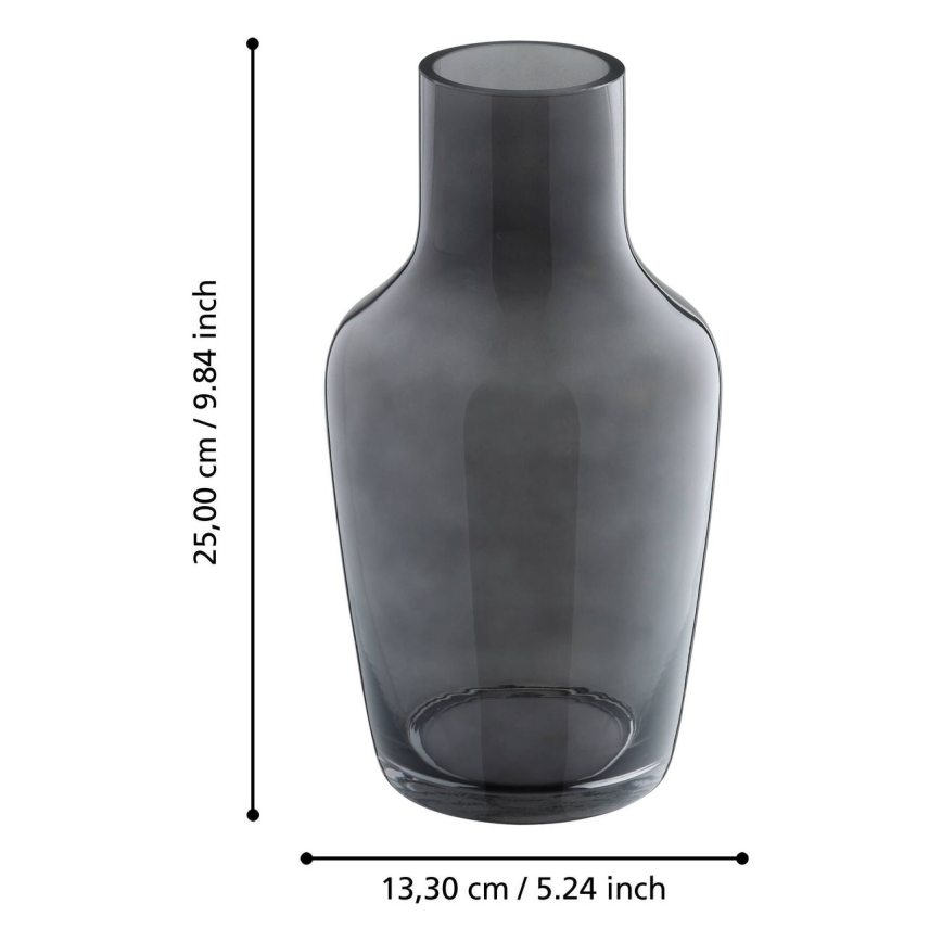 Eglo - Скляна ваза 25x13,3 см чорний