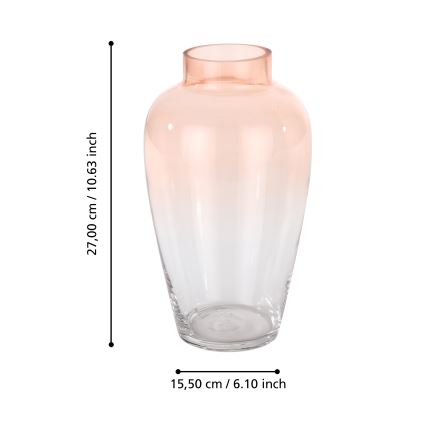 Eglo 421357 - Стеклянная ваза KENYASI 27x15,5 cm розовая