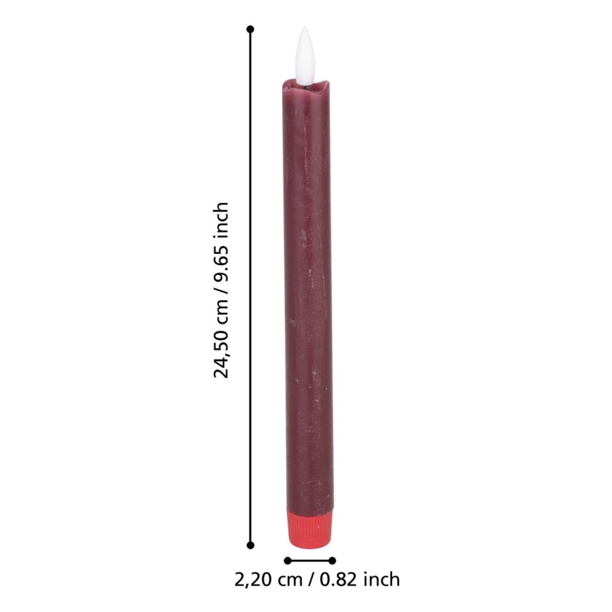 Eglo - НАБОР 2x Светодиодная свеча LED/1xAAA 24,5 см красный