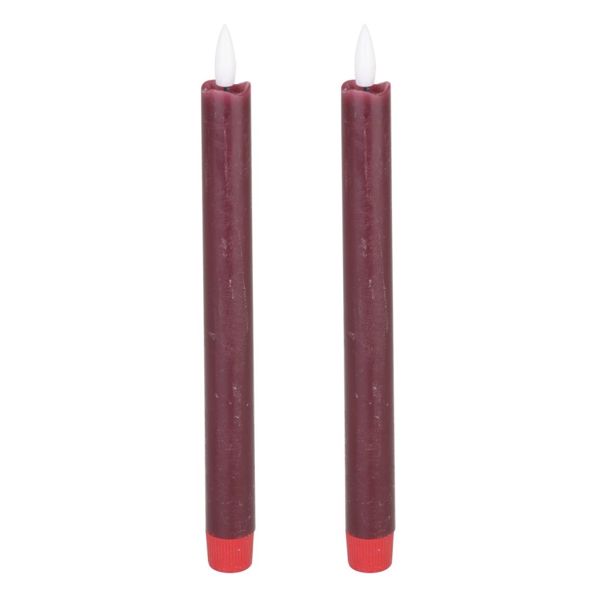 Eglo - НАБОР 2x Светодиодная свеча LED/1xAAA 24,5 см красный