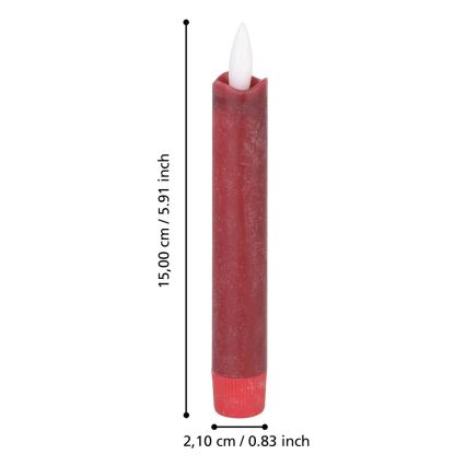 Eglo - НАБОР 2x Светодиодная свеча LED/1xAAA 15 см красный