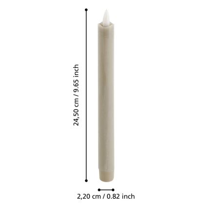Eglo - НАБОР 2x Светодиодная свеча LED/1xAAA 24,5 см бежевый