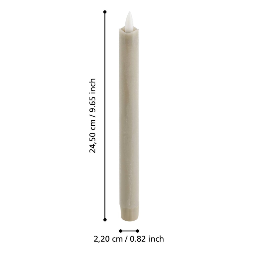 Eglo - НАБОР 2x Светодиодная свеча LED/1xAAA 24,5 см бежевый