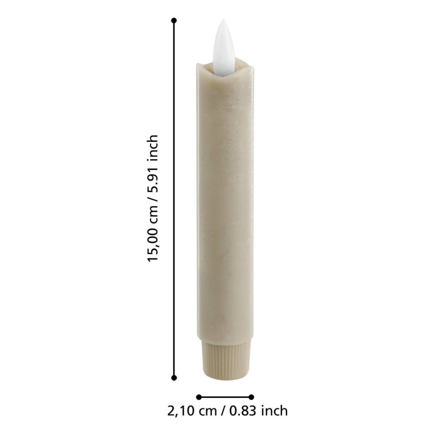 Eglo - НАБОР 2x Светодиодная свеча LED/1xAAA 15 см бежевый