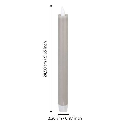 Eglo - Набір з 2х світлодіодних свічок LED/1xAAA 24,5 см сірий