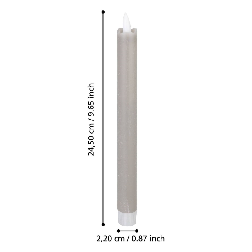 Eglo - НАБОР 2x Светодиодная свеча LED/1xAAA 24,5 см серый