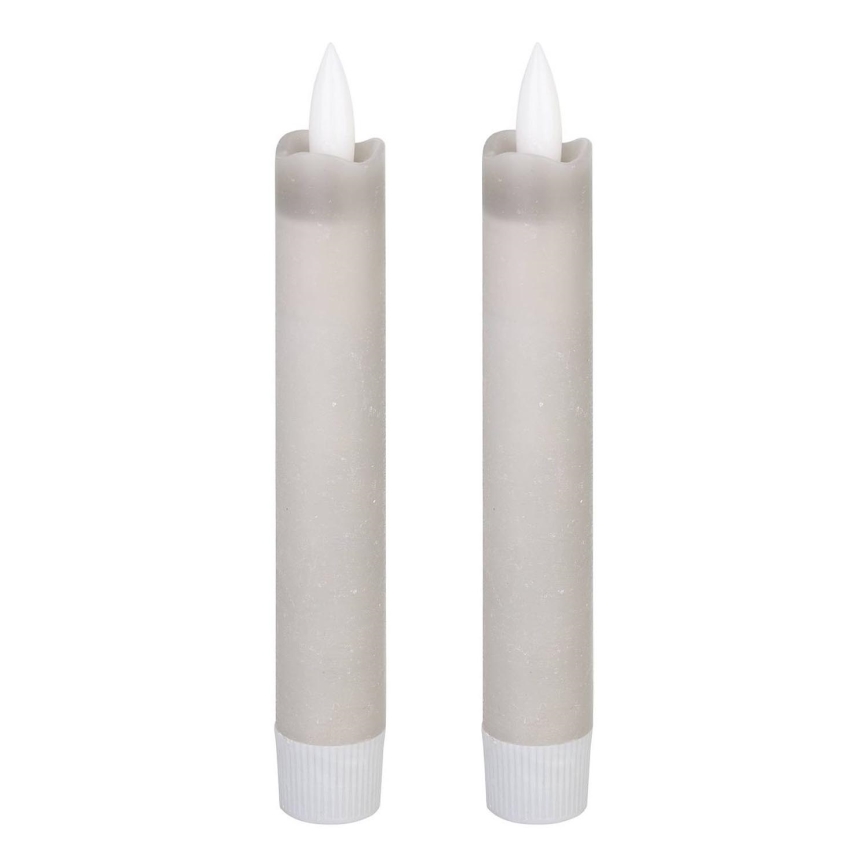 Eglo 422223 - НАБОР 2x Светодиодная свеча ANTANABE LED/1xAAA 15 см серый