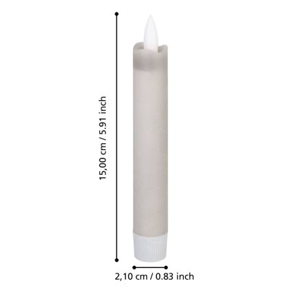 Eglo 422223 - НАБОР 2x Светодиодная свеча ANTANABE LED/1xAAA 15 см серый
