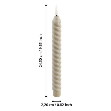 Eglo - НАБОР 2х Светодиодная свеча LED/1xAAA 24,5 см бежевый