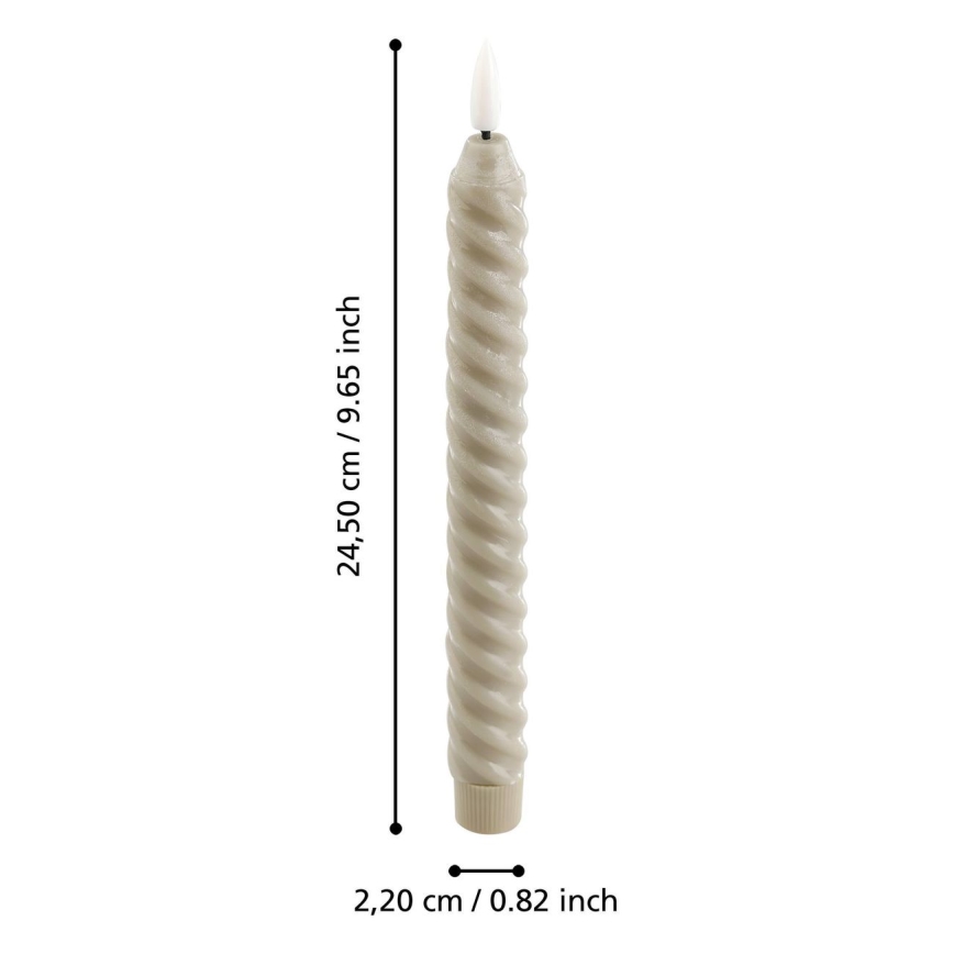 Eglo - НАБОР 2х Светодиодная свеча LED/1xAAA 24,5 см бежевый