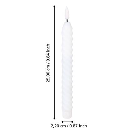 Eglo - НАБОР 2x Светодиодная свеча LED/1xAAA 25 см белый