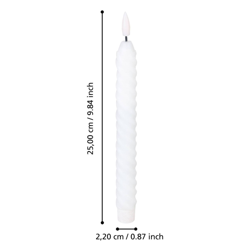 Eglo - НАБОР 2x Светодиодная свеча LED/1xAAA 25 см белый