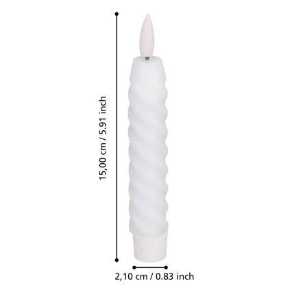 Eglo - НАБОР 2x Светодиодная свеча LED/1xAAA 15 см белый
