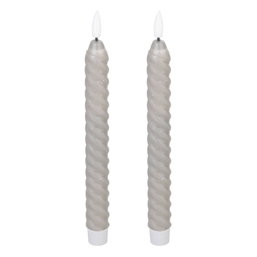 Eglo - НАБОР 2x Светодиодная свеча LED/1xAAA 25 см серый