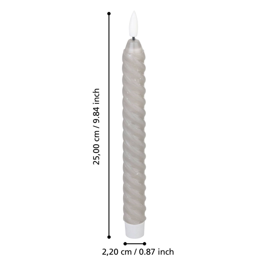 Eglo - НАБОР 2x Светодиодная свеча LED/1xAAA 25 см серый