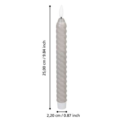 Eglo - НАБОР 2x Светодиодная свеча LED/1xAAA 25 см серый