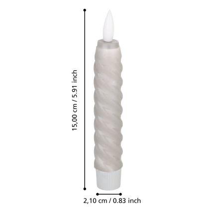 Eglo - НАБОР 2x Светодиодная свеча LED/1xAAA 15 см серый