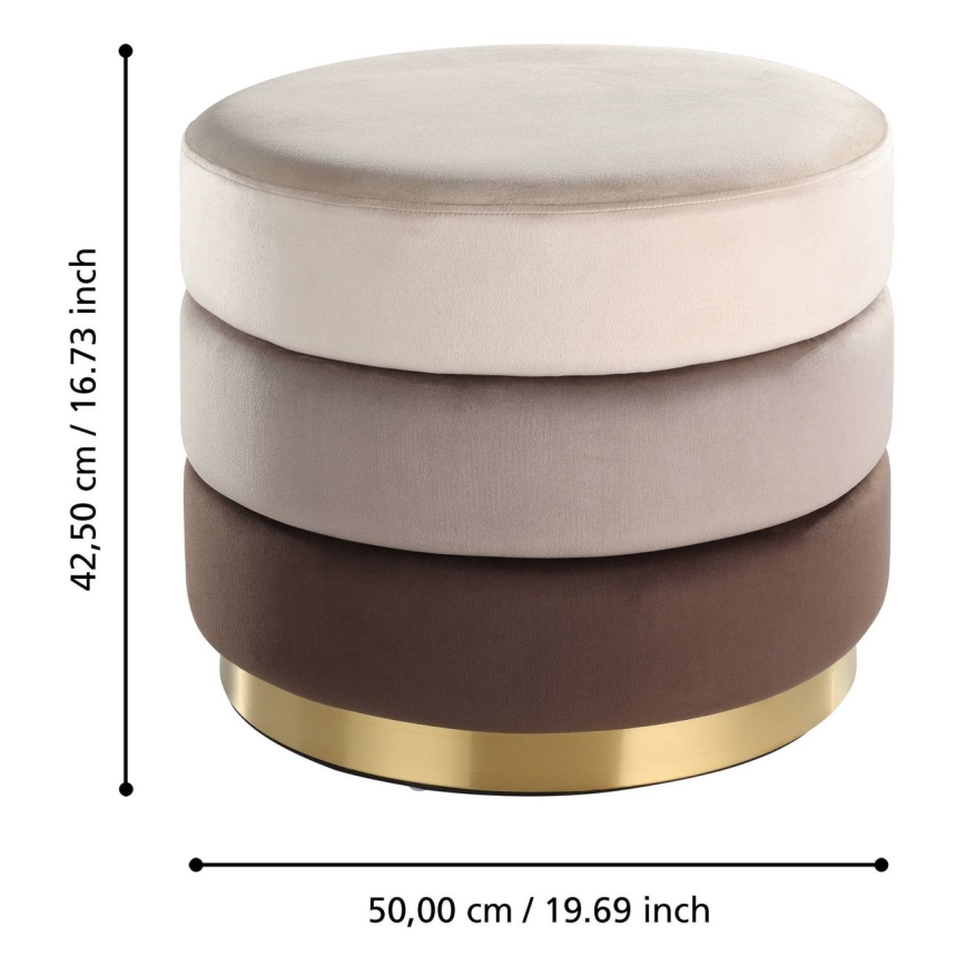 Eglo - Пуфик 42,5x50 см коричневый/золотой