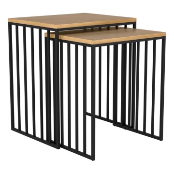 Eglo 424143 - Комплект из 2 приставных столиков TOZAWA, коричневый/чёрный