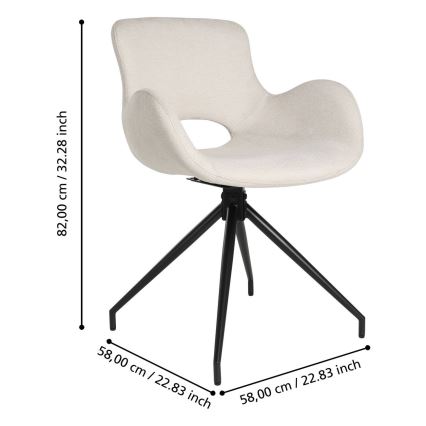 Eglo - Обіднє крісло 82x58 см кремовий/чорний