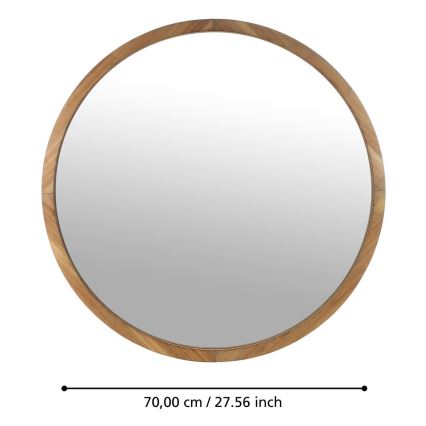 Eglo - Настенное зеркало диаметр 70 см коричневый