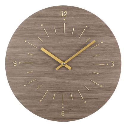 Eglo - Настінний годинник 1xAA діаметр 30 см коричневий