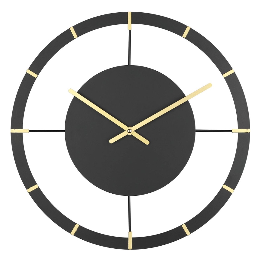 Eglo - Настінний годинник 1xAA діаметр 40 см чорний/золотий