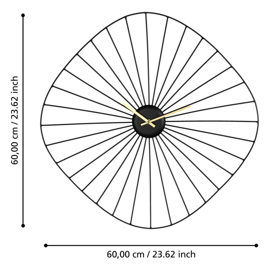Eglo - Настенные часы 1xAA 60x60 см черный