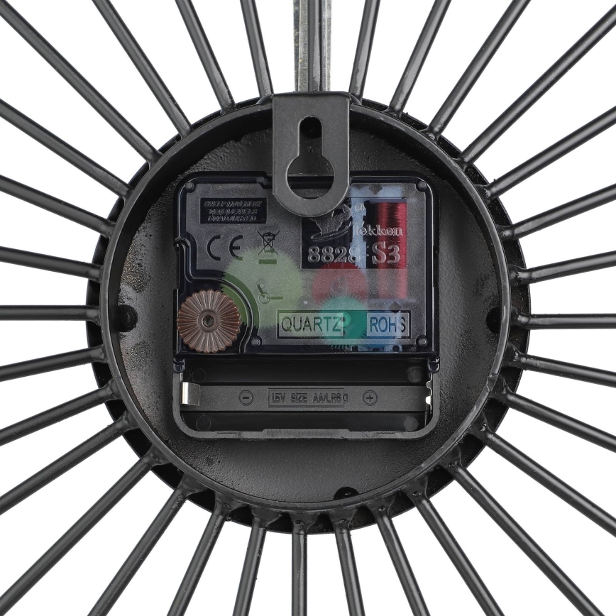 Eglo - Настінний годинник 1xAA 60x60 см чорний