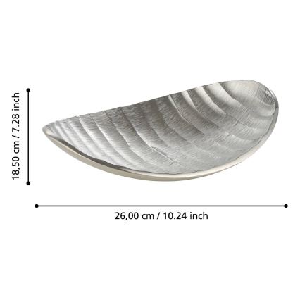 Eglo - Декоративний піднос 18,5x26 см срібний