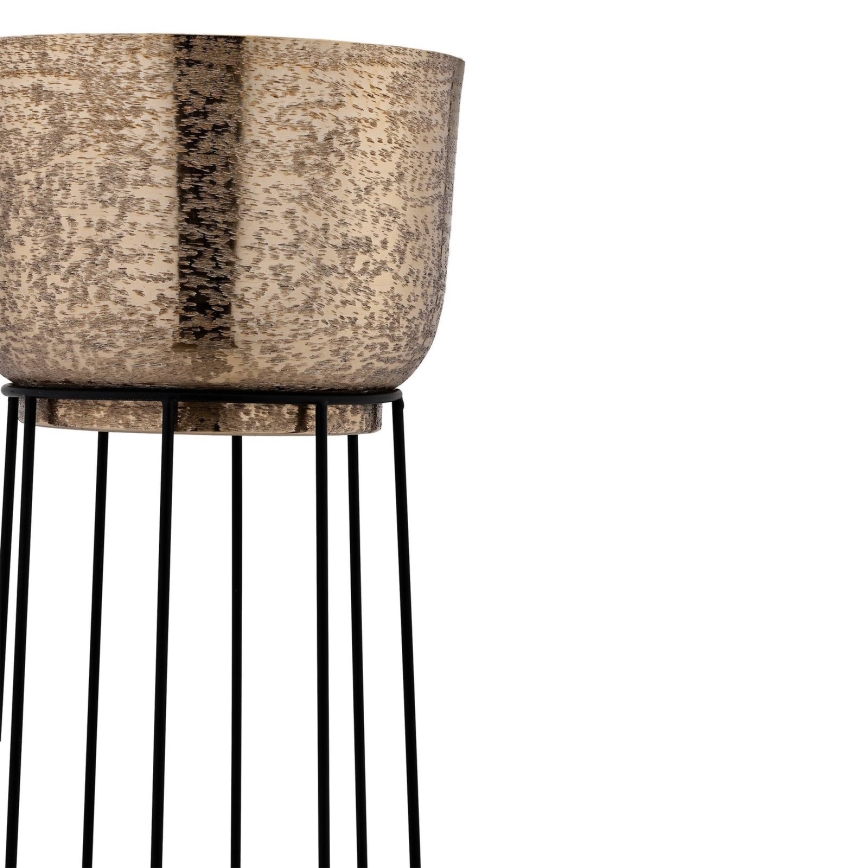 Eglo - НАБОР 3x Металлический цветочный горшок черный/золотистый