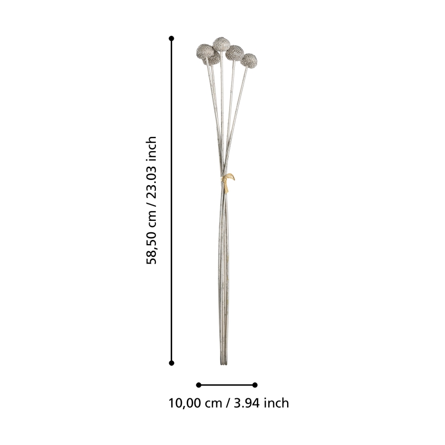 Eglo - Штучна квітка 58,5 см срібний