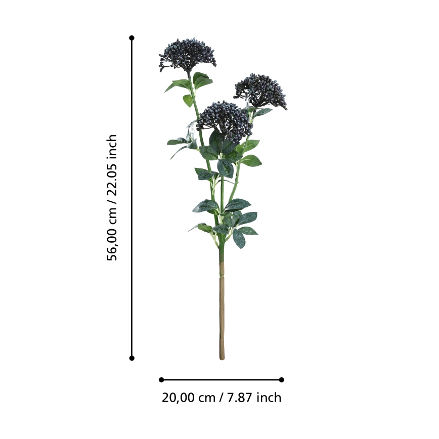 Eglo - Штучна квітка 56 см синій/зелений