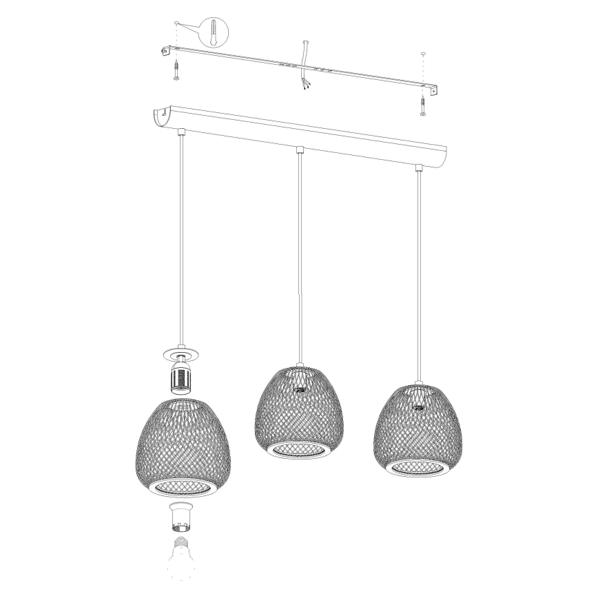 Eglo - Люстра на мотузці 3xE27/40W/230V