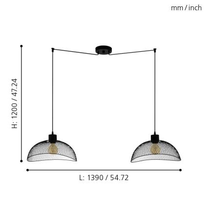 Eglo - Подвесная люстра 2xE27/60W/230V паук
