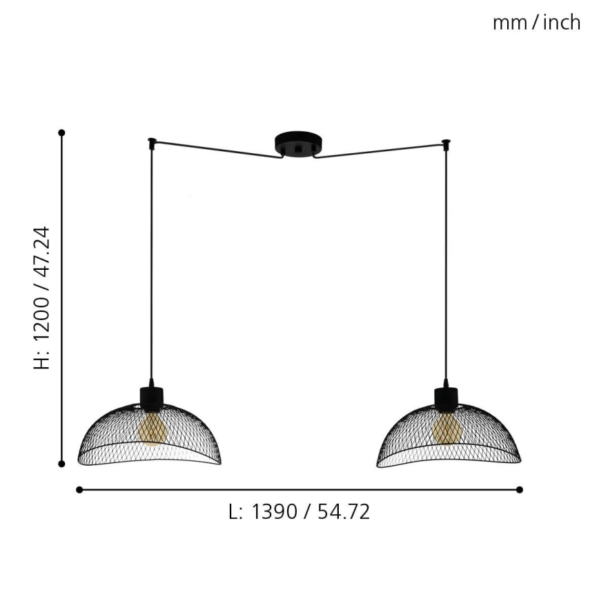 Eglo - Подвесная люстра 2xE27/60W/230V паук