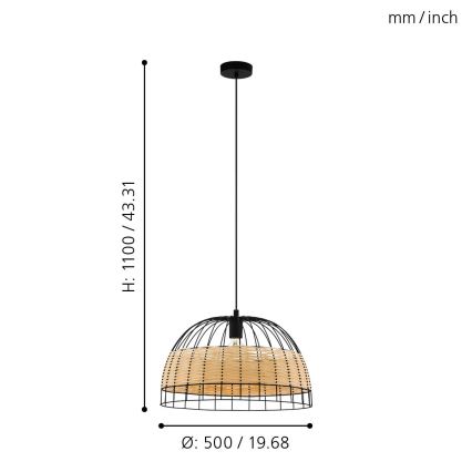 Eglo - Підвісна люстра 1xE27/40W/230V