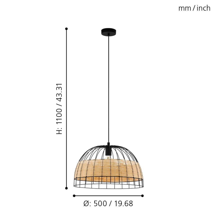Eglo - Підвісна люстра 1xE27/40W/230V