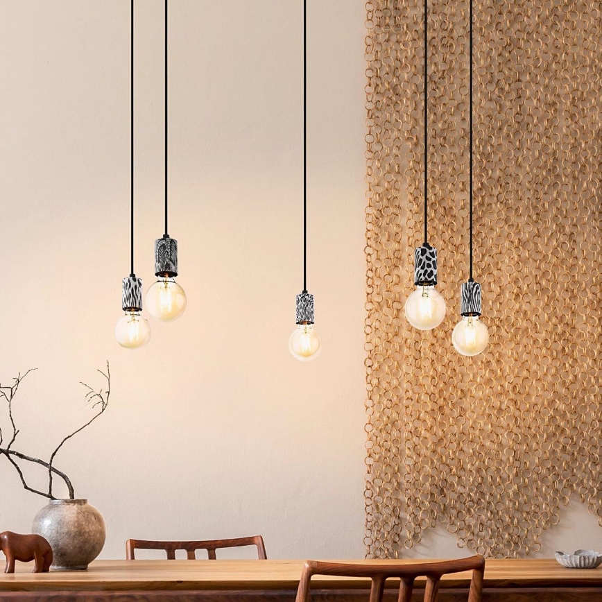 Eglo 43314 - Підвісна люстра на тросі COULSDON 5xE27/10W/230V