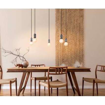 Eglo 43314 - Підвісна люстра на тросі COULSDON 5xE27/10W/230V