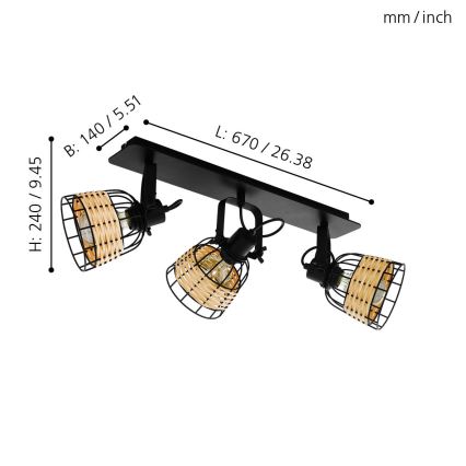 Eglo - Точковий світильник 3xE27/40W/230V