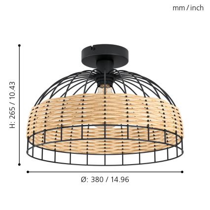 Eglo - Потолочный светильник 1xE27/60W/230V
