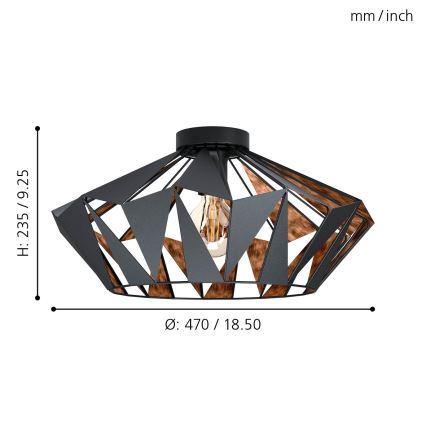 Eglo - Потолочный светильник 1xE27/60W/230V
