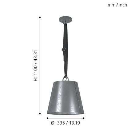 Eglo - Люстра на тросе 1xE27/60W/230V