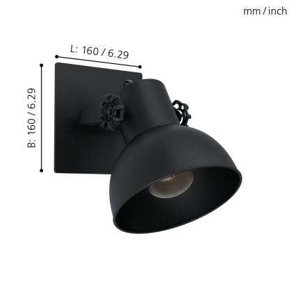 Eglo - Настенный светильник 1xE27/28W/230V