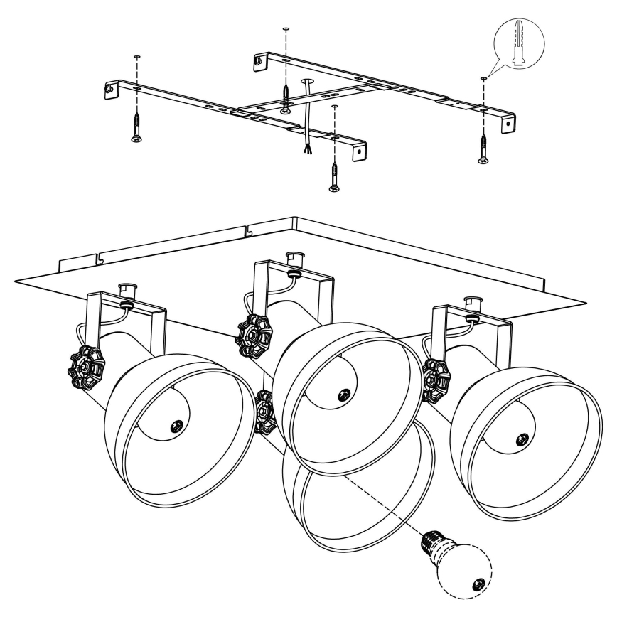 Eglo - Точечный светильник 4xE27/40W/230V